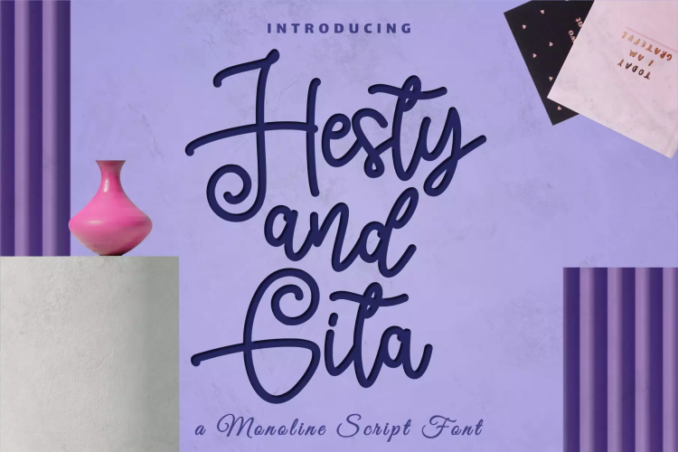 Hesty and Gita Script Font free download preview 5 – Script And Handwritten font