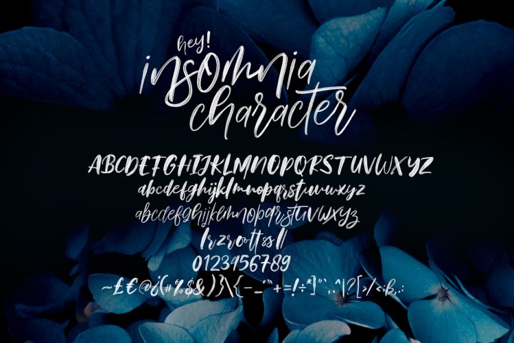 Hey Insomnia SVG Font free download preview 3 – Brush Fonts font