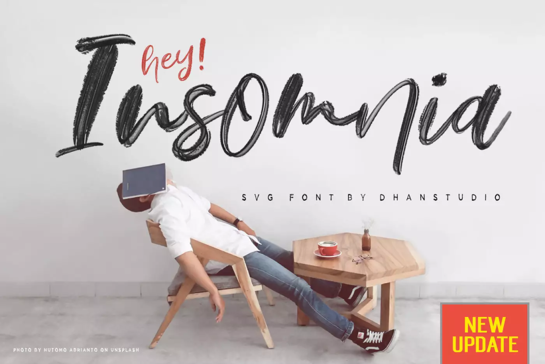 Hey Insomnia SVG Font free download – Brush Fonts font preview image for Windows and Mac