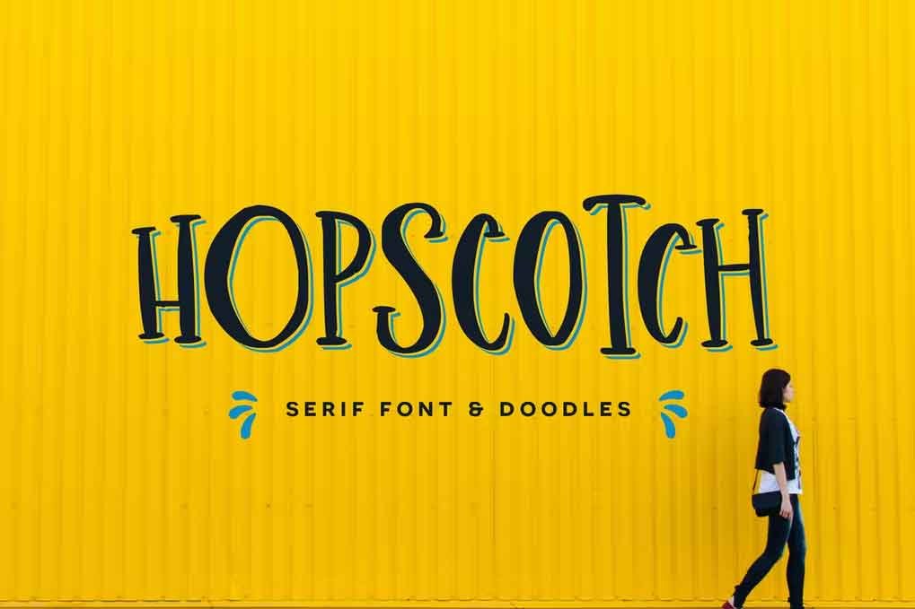 Hopscotch Font free download – Serif Fonts font preview image for Windows and Mac