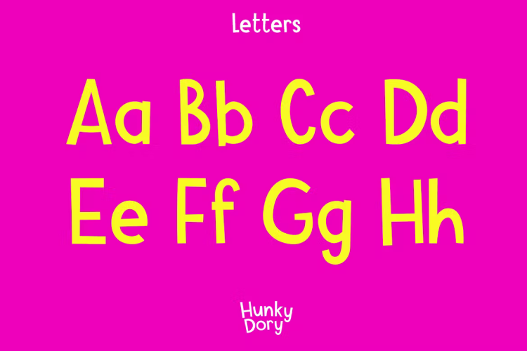 Hunky Dory Font free download preview 1 – Serif Fonts font