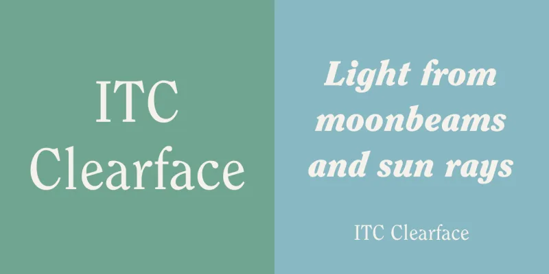 ITC Clearface Font preview 1 – Serif Fonts font sample
