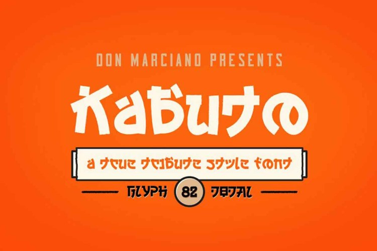 Kabuto Tribute Font free download preview 4 – Display Fonts font