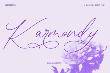 Karmondy Signature Script Font free download – Script And Handwritten font preview
