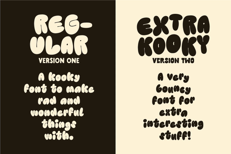 Kooky Cloud Font free download preview 2 – Display Fonts font