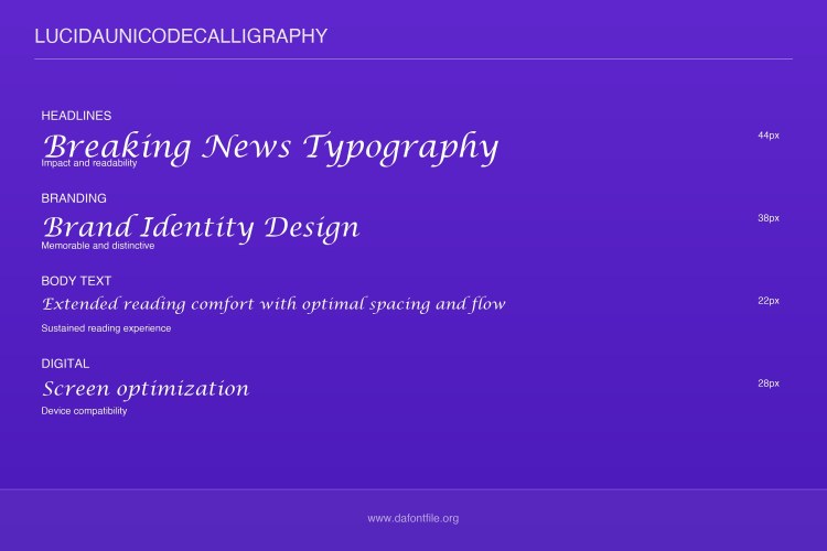 Lucida Unicode Calligraphy Font Family free download preview 4 – Display Fonts font