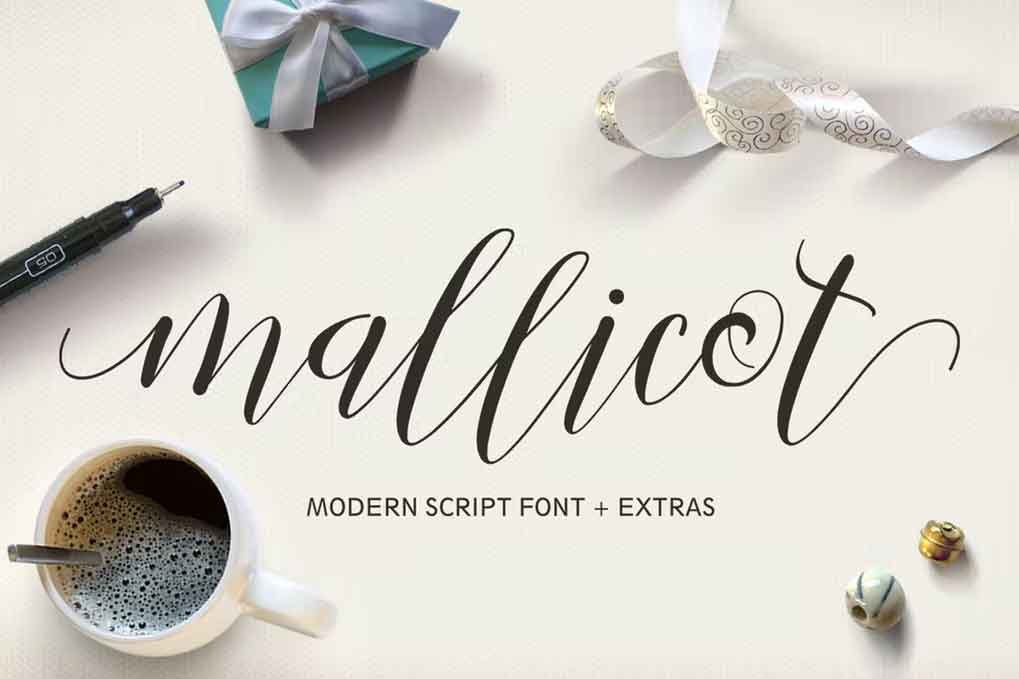 Mallicot Script Font free download – Script And Handwritten font preview image for Windows and Mac