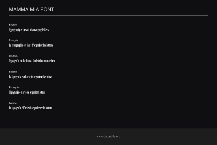 Mamma Mia Font free download preview 2 – Serif Fonts font