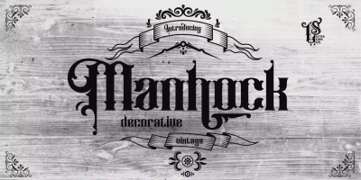 Manhock Font free download – Decorative font preview
