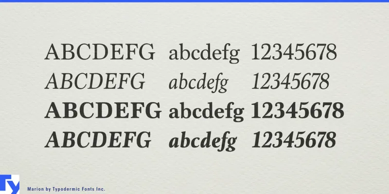 Marion Font preview 3 – Serif Fonts font sample