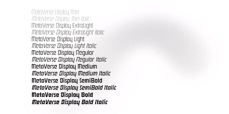 Metaverse Display Font Family free download preview 4 – Display Fonts font