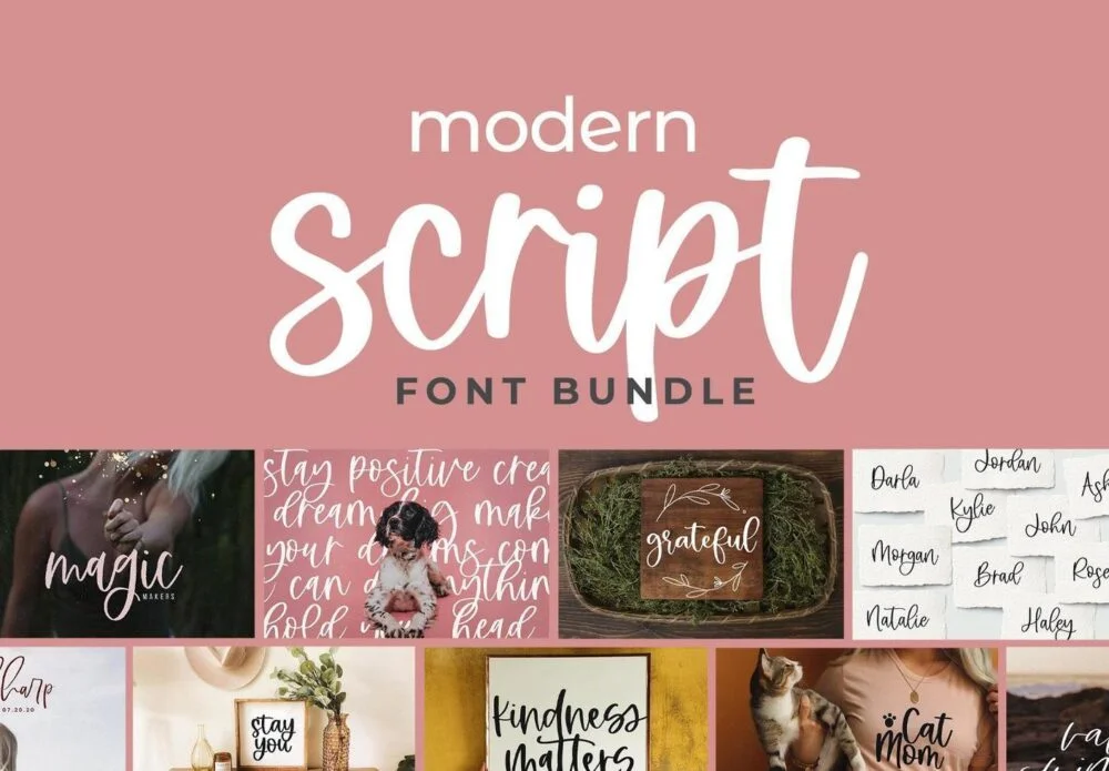 Modern Script Fonts Bundle free download – Modern Fonts font preview image for Windows and Mac