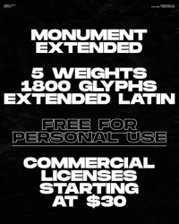 Monument Extended Font Family free download – Bold font preview
