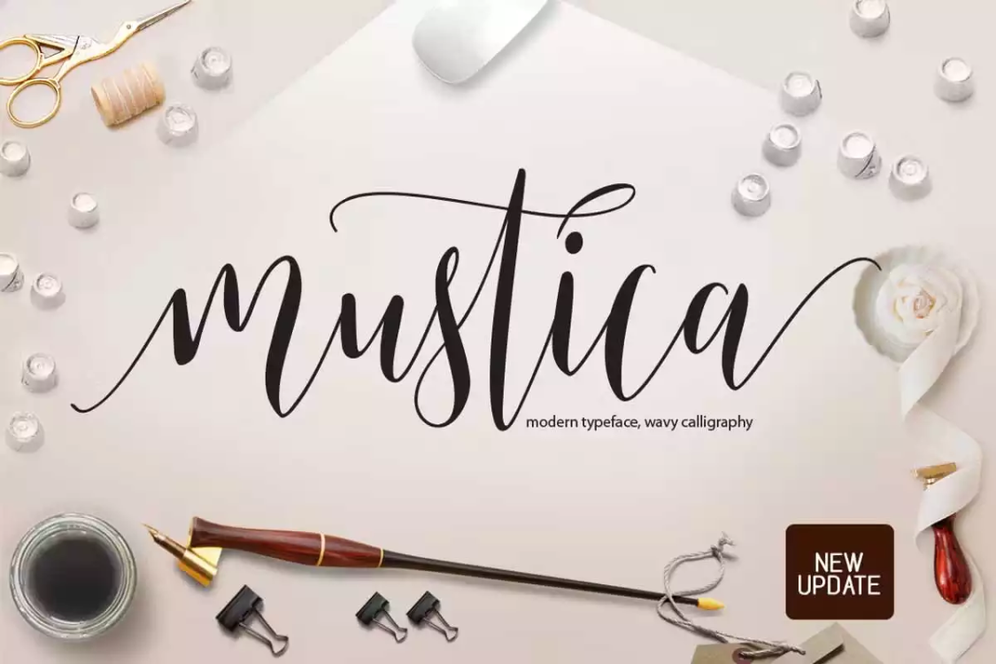 Mustica Font free download – Script And Handwritten font preview image for Windows and Mac