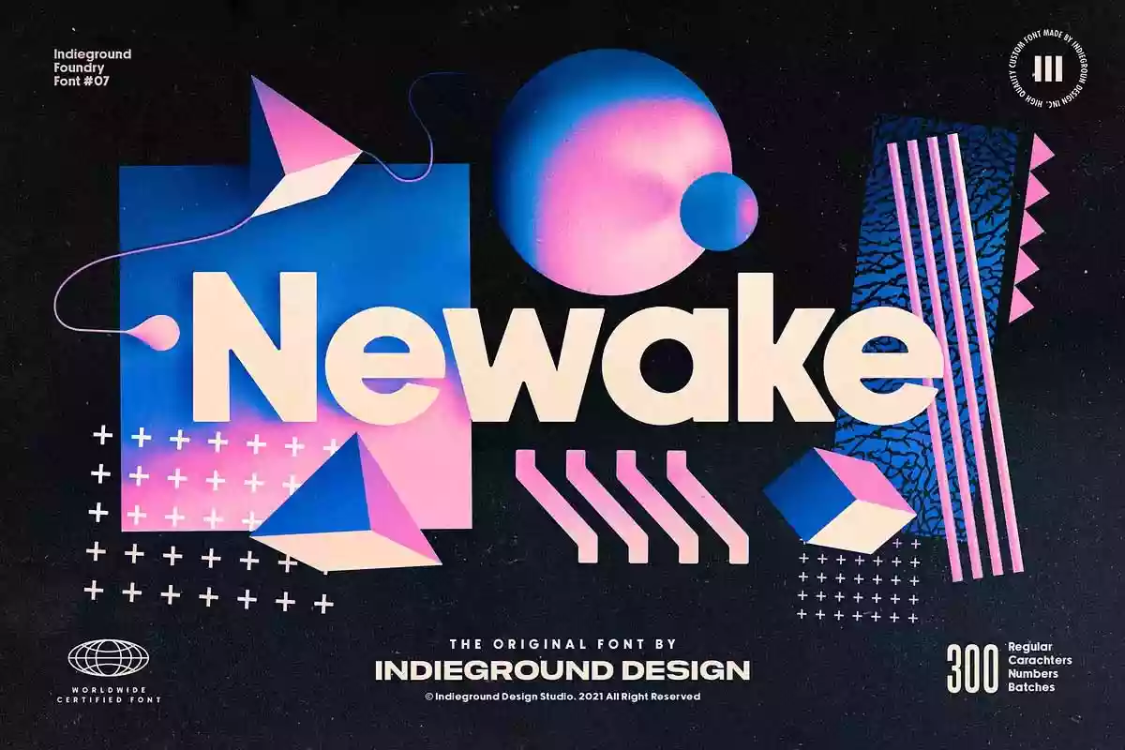 Newake Font free download – Sans Serif Fonts font preview image for Windows and Mac