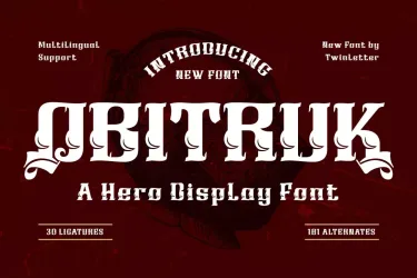 Obitruk – Display Hero Font free download – Display Fonts preview