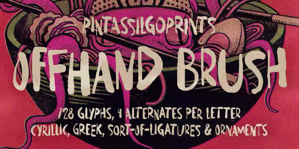Offhand Brush Font free download – Brush Fonts font preview image for Windows and Mac