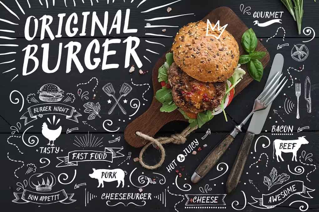 Original Burger Font free download – Script And Handwritten font preview image for Windows and Mac