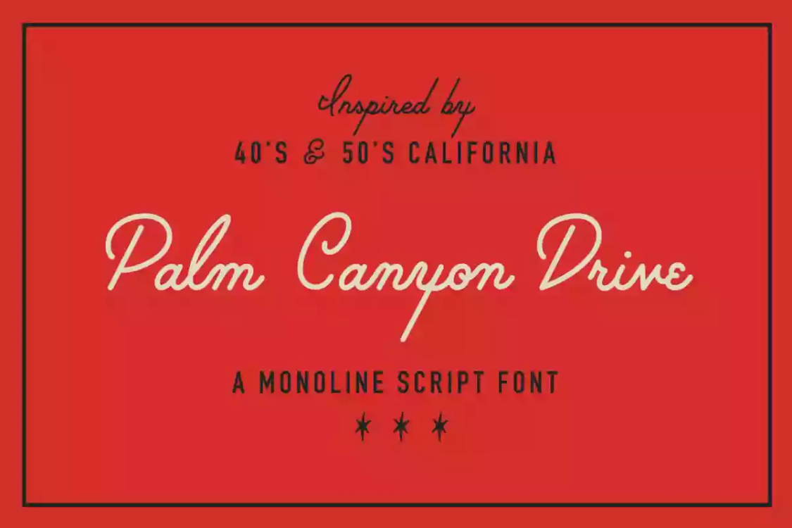 Palm Canyon Drive Font free download – Script And Handwritten font preview image for Windows and Mac