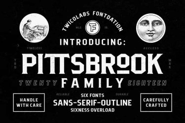 Pittsbrook Family Font free download – Vintage font preview