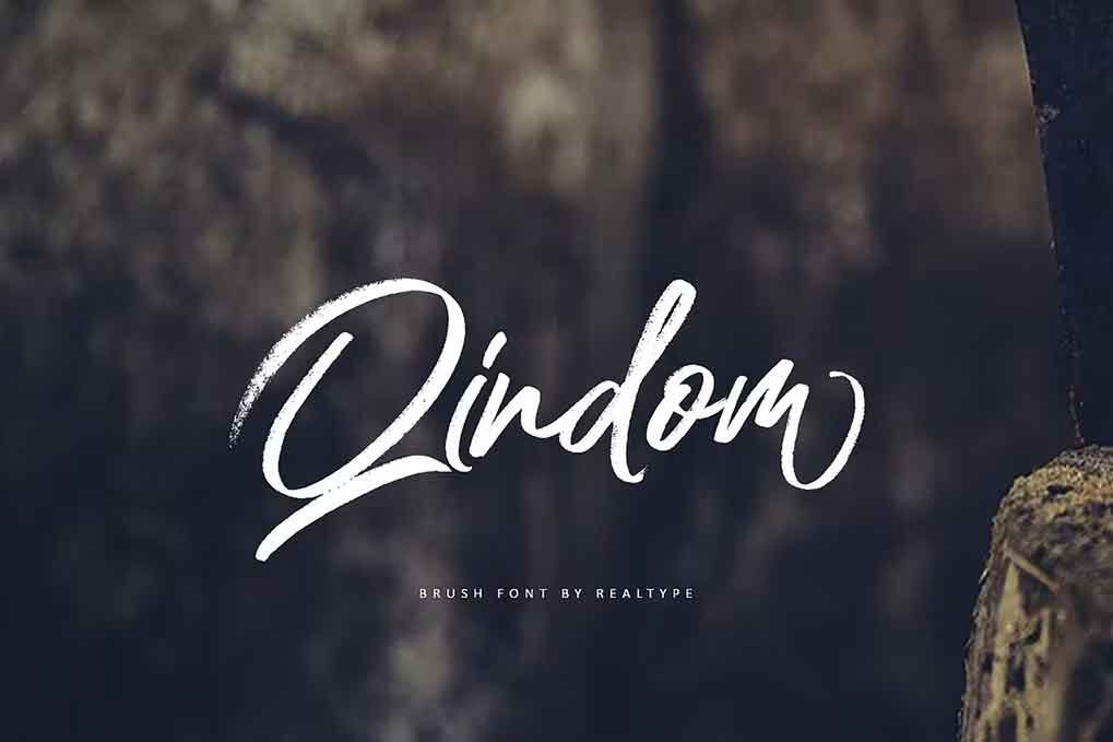 Qindom Brush Font free download – Script And Handwritten font preview image for Windows and Mac