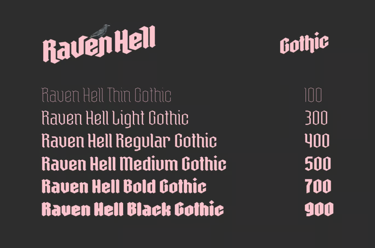 Raven Hell Font free download preview 8 – Display Fonts font