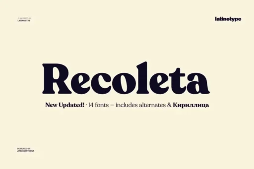 Recoleta Font free download – Serif Fonts font preview image for Windows and Mac