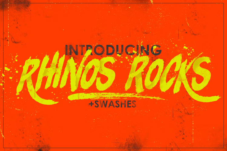 Rhinos Rocks Brush Font free download preview 1 – Script And Handwritten font