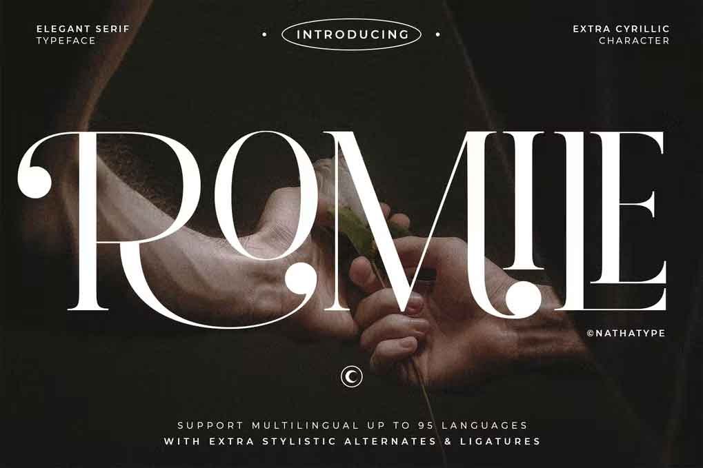 Romile Font free download – Serif Fonts font preview image for Windows and Mac