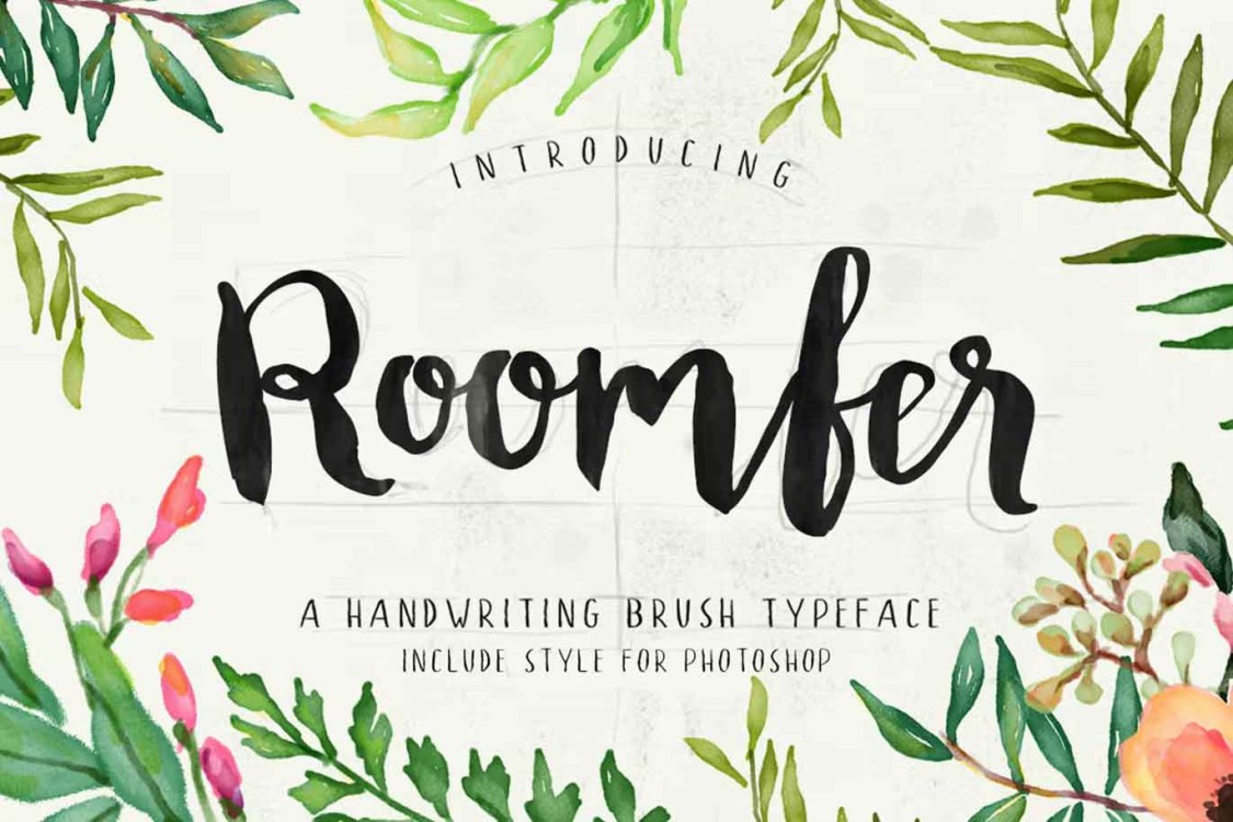 Roomfer font Style Photoshop free download – Script And Handwritten font preview image for Windows and Mac