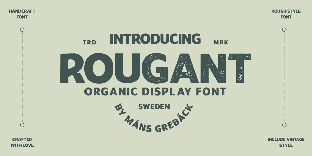Rougant Font free download – Display Fonts font preview image for Windows and Mac