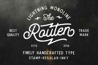 Routen Lightning Monoline Font free download – Script font preview