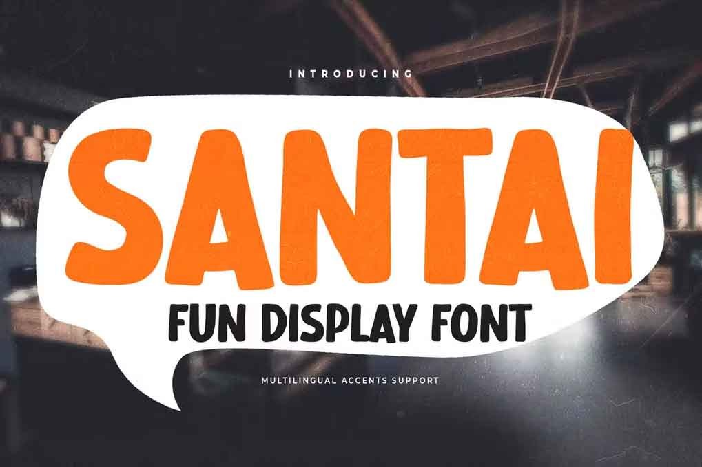 SANTAI Fun Display Font free download – Sans Serif Fonts font preview image for Windows and Mac