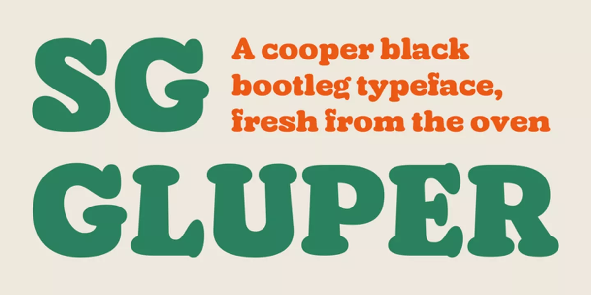SG Gluper Font free download – Display Fonts font preview image for Windows and Mac