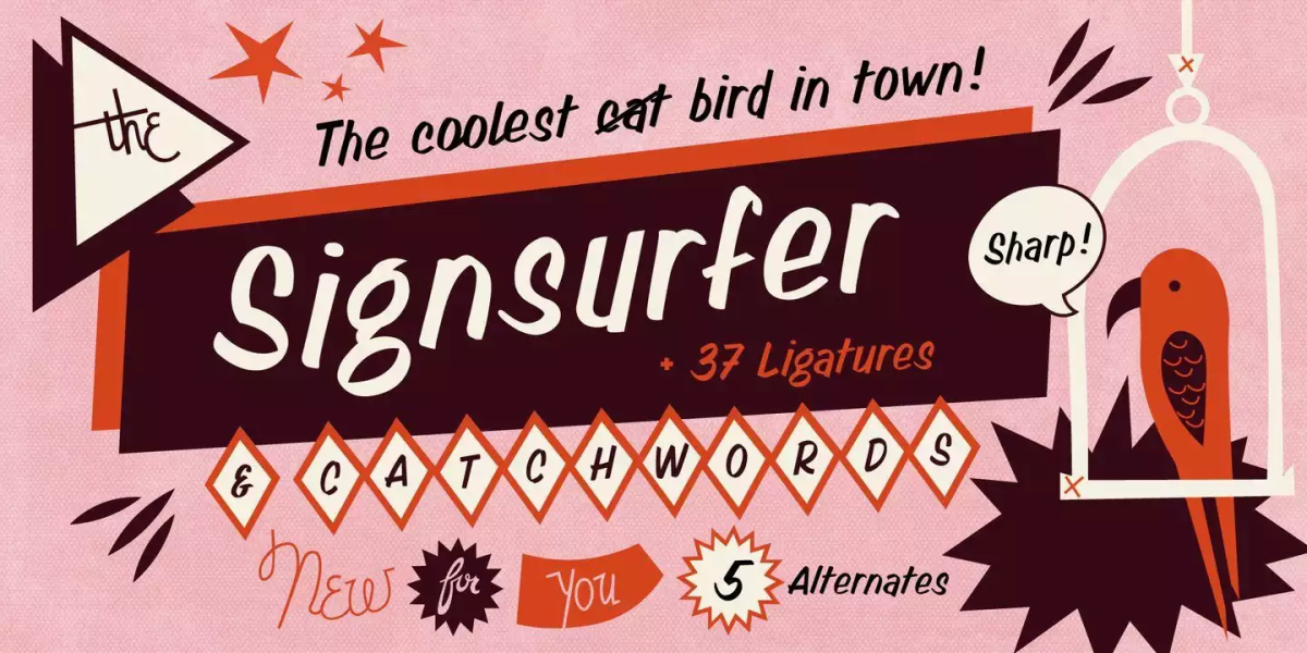 Signsurfers Script Font Family free download – Script And Handwritten font preview image for Windows and Mac