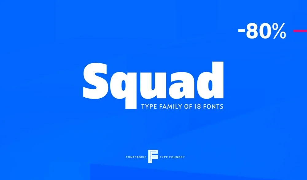 Squad Font free download – Sans Serif Fonts font preview image for Windows and Mac