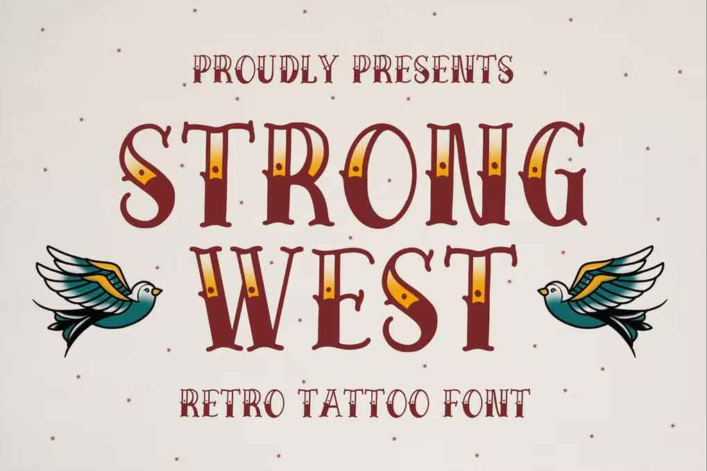 Strong West Font free download – Serif Fonts font preview image for Windows and Mac
