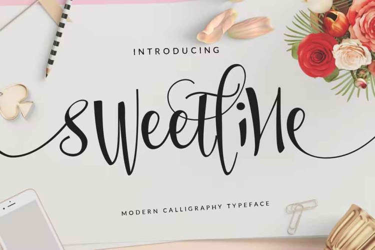 Sweetline Beautiful Script Font free download preview 4 – Script And Handwritten font