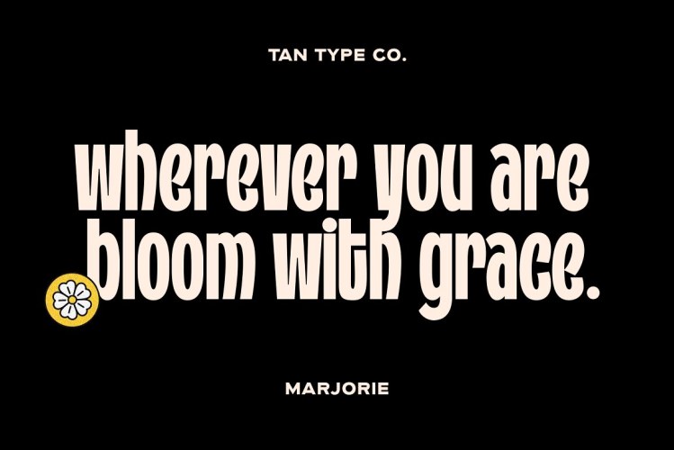 TAN MARJORIE Font free download preview 1 – Display Fonts font