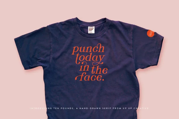 Ten Pounds A Hand-Drawn Font preview 1 – Serif Fonts font sample
