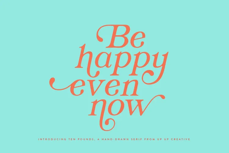 Ten Pounds A Hand-Drawn Font preview 2 – Serif Fonts font sample