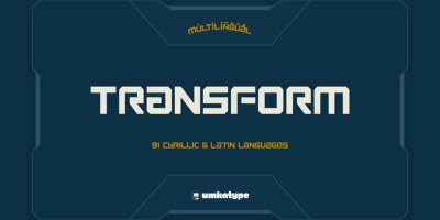 Transform Font free download – Display font preview