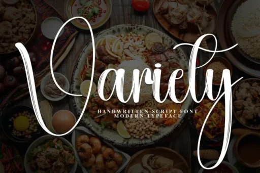 Variety Calligraphy Font free download – Script And Handwritten font preview image for Windows and Mac