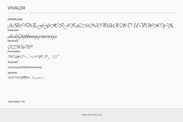 Vivaldi Font free download preview 3 – Handwriting Fonts font