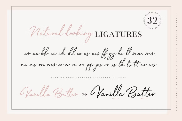 White Oleander Font free download preview 4 – Script And Handwritten font
