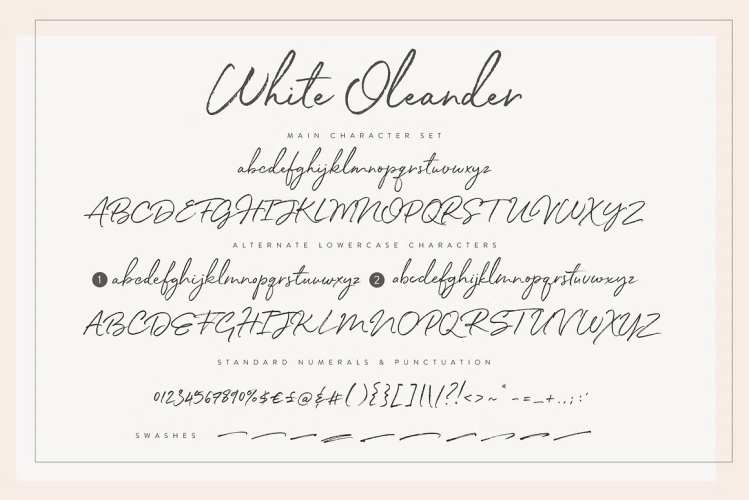 White Oleander Font free download preview 5 – Script And Handwritten font
