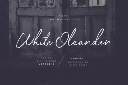 White Oleander Font free download – Script And Handwritten font preview image for Windows and Mac