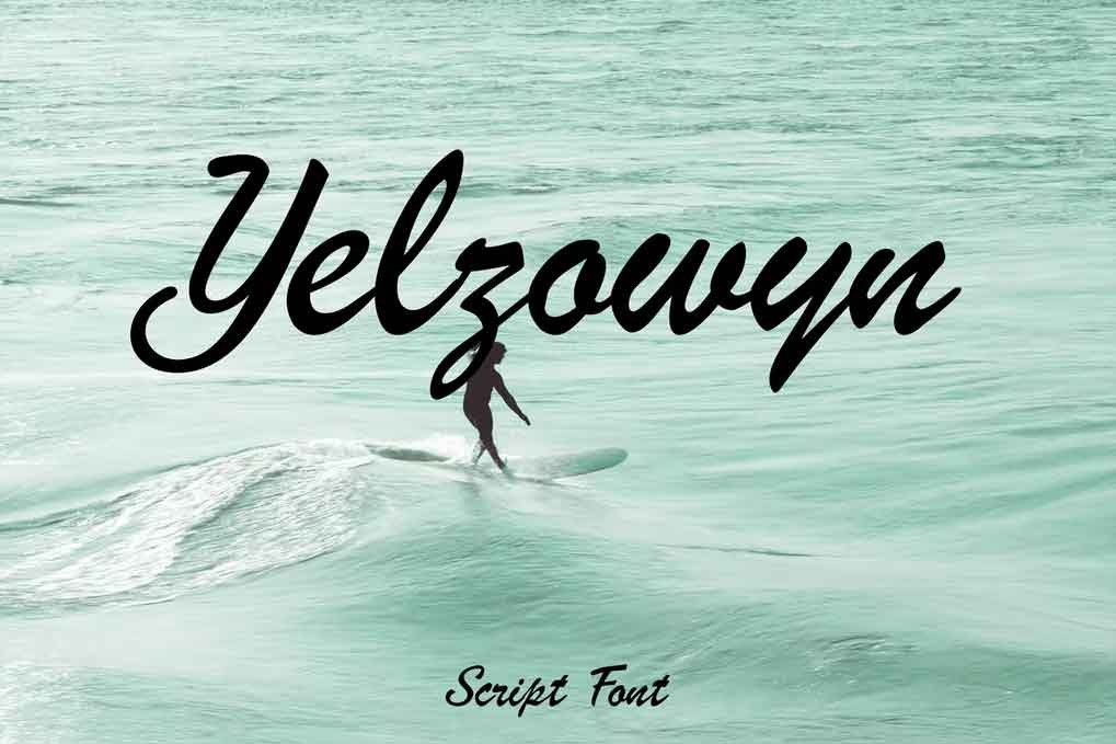 Yelzowyn Script Font free download – Script And Handwritten font preview image for Windows and Mac