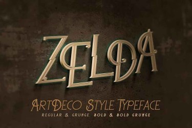 Zelda ArtDeco Font free download – Vintage font preview